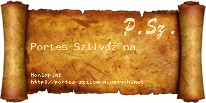 Portes Szilvána névjegykártya